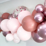pink balloon garland arch closeup