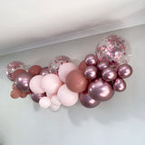 pink confetti ballon garland arch kit pink chrome balloons