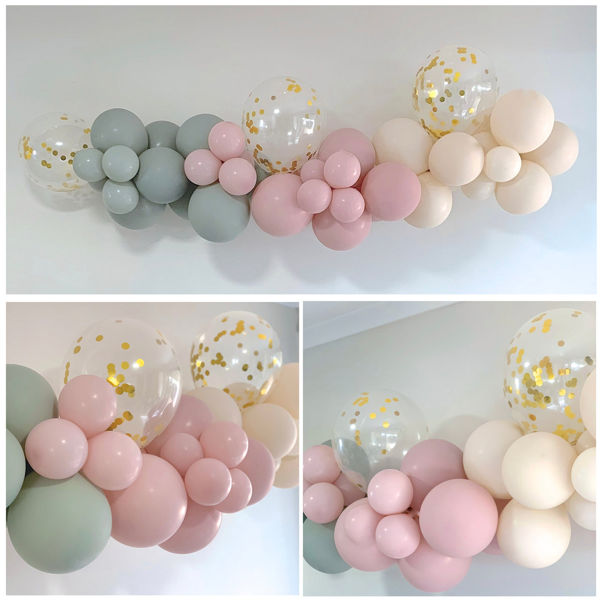Balloon Garland DIY Kit - Rustic Dusk Green Pink Cream - 1.7m – Party Plaza  - Event Supplies