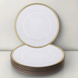 Charger Plate - White with Gold Edge - 33cm Diameter - 12 Pack