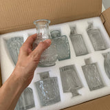 Mini Glass Bottles - Set of 10 - Vintage Crystal Cut