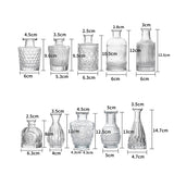 Mini Glass Bottles - Set of 10 - Vintage Crystal Cut