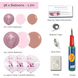 Pink balloon arch garland diy kit contents 