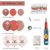 Balloon Arch Garland Terracotta Rosewood Pink Balloon arch with pump Party Plaza