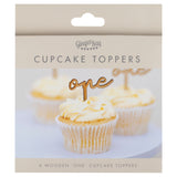Cupcake Toppers Wood - One - 6 pack
