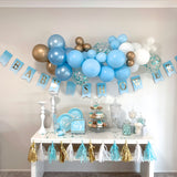 Baby Shower Banner - Blue with Gold Foil Print - 2.25m