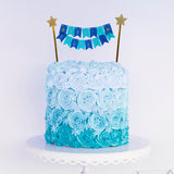 Cake Topper - Happy Birthday Bunting - Blue