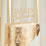Cake Topper Acrylic - Happy Birthday - Gold