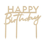 Cake Topper Acrylic - Happy Birthday - Gold