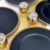Charger Plate - Black & Gold - 33cm Diameter - 12 Pack