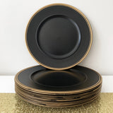 Charger Plate - Black & Gold - 33cm Diameter - 12 Pack