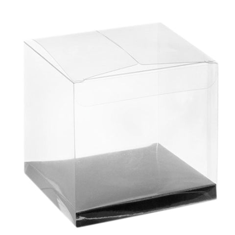 Clear Cube Favour Box - 9cm - Silver Base