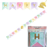 Unicorn Banner - Deluxe Gold Foil - Happy Birthday