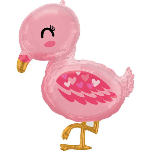 Pink flamingo foil balloon