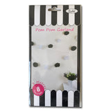 Pom Pom Tissue Garland - 3m - Black & White