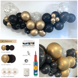 Balloon Arch Garland DIY Kit - Black & Gold - 1.7m
