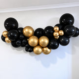 Balloon Arch Garland DIY Kit - Black & Gold - 1.7m