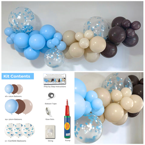 Blue Balloon Arch Garland Kit Diy Blue Chocolate Sand Teddy 