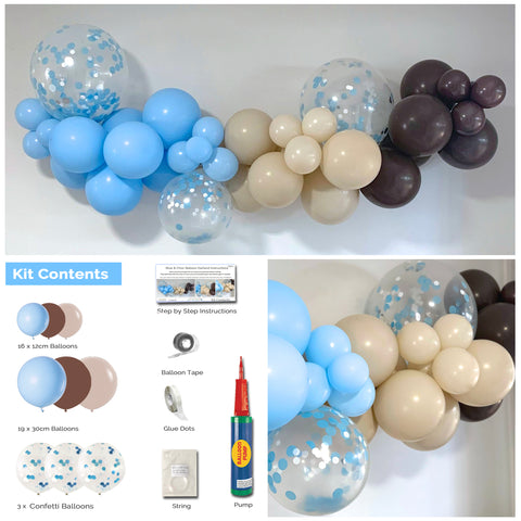 Balloon Garland DIY Kit - Blue & Chocolate - 1.7m