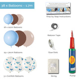Balloon Garland DIY Kit - Blue & Chocolate - 1.7m