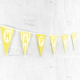 Happy Birthday Banner - Yellow - 4.8m