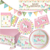 Carousel Pink Baby Shower - Party Kit - 8 Guests