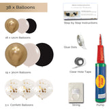 Balloon Garland DIY Kit - Black, Sand & Gold - 1.7m