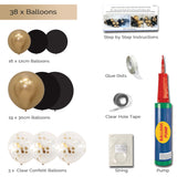 black and gold balloon arch garland kit
