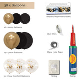 Balloon Garland DIY Kit - Black & Gold - 1.7m