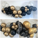 black and gold balloon arch garland kit

