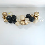 black sand gold balloon arch garland
