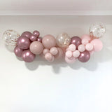 Balloon Garland DIY Kit - Dusk Pink, Pastel Pink & Chrome - 1.7m