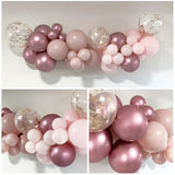 Rose Gold Pink - Party Box - 8 Guests with Balloon Garland DIY Kit