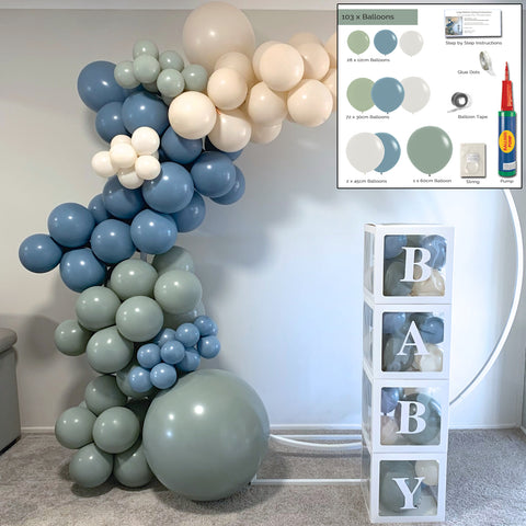 Balloon Garland DIY Kit - Large - 103 Pieces - Rustic Eucalyptus & Cream