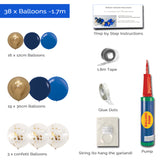 Balloon Garland DIY Kit - Navy Blue & Gold - 1.7m