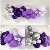 Purple Lavender Silver Confetti Balloon Garland DIY Kit Party Plaza