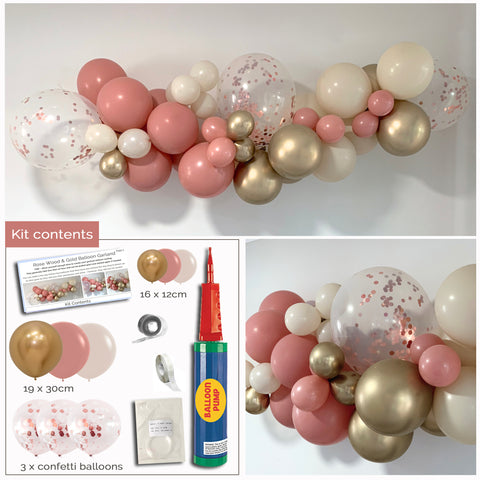 Rustic Pink Gold Sand Balloon Garland DIY Kit Party Plaza