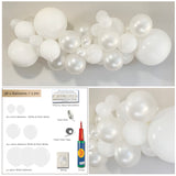 White Pearl Cloud  Balloon Garland Arch with pump Party Plaza