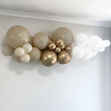 Balloon Arch Garland DIY Kit - White, Gold & Sand - 1.7m