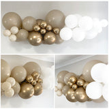 Balloon Arch Garland DIY Kit - White, Gold & Sand - 1.7m