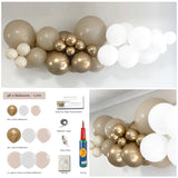 Balloon Arch Garland DIY Kit - White, Gold & Sand - 1.7m