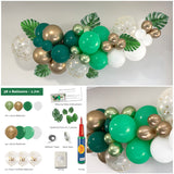 Green and gold diy balloon arch garland kit jungle safari
