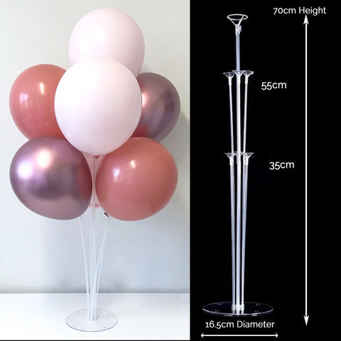 Balloon Stand - 70cm & Balloons - Pastel Pink, Rosewood & Chrome Pink