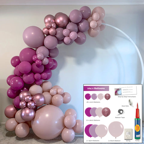 Mauve Pink Purple Orchid Balloon Garland DIY Kit 