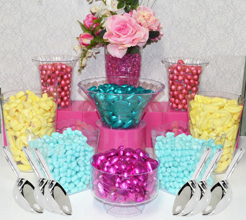 Candy Buffet Set - 8 x Jars + 6 Scoops - Plastic / Child Friendly