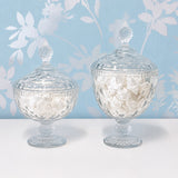 Glass Candy Jar - Set of 2 - Deluxe Crystal Pattern