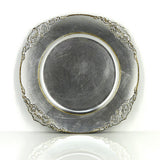 Silver decorative charger plate vintage baroque Party Plaza