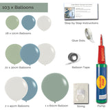 Balloon Garland DIY Kit - Large - 103 Pieces - Rustic Eucalyptus & Cream