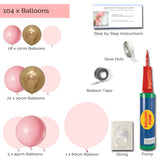 Balloon Garland DIY Kit Large - Fashion & Pastel Pink Gold - 3.8m - 104 Balloons