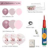 Pink rose Gold Confetti Diy Balloon Garland Kit 